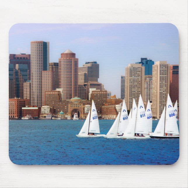 Mousepad EUA, Massachusetts. Linha Skyline Boston Waterfron (Frente)