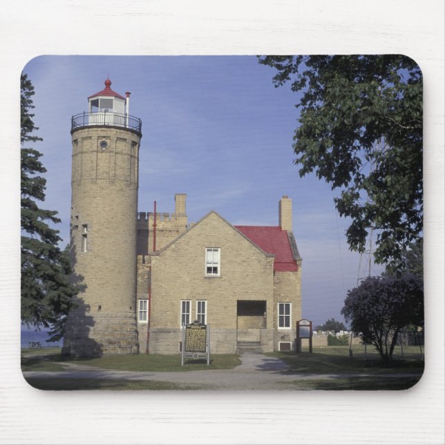 Mousepad EUA, Michigan Farol Velho de Mackinac Point (Frente)