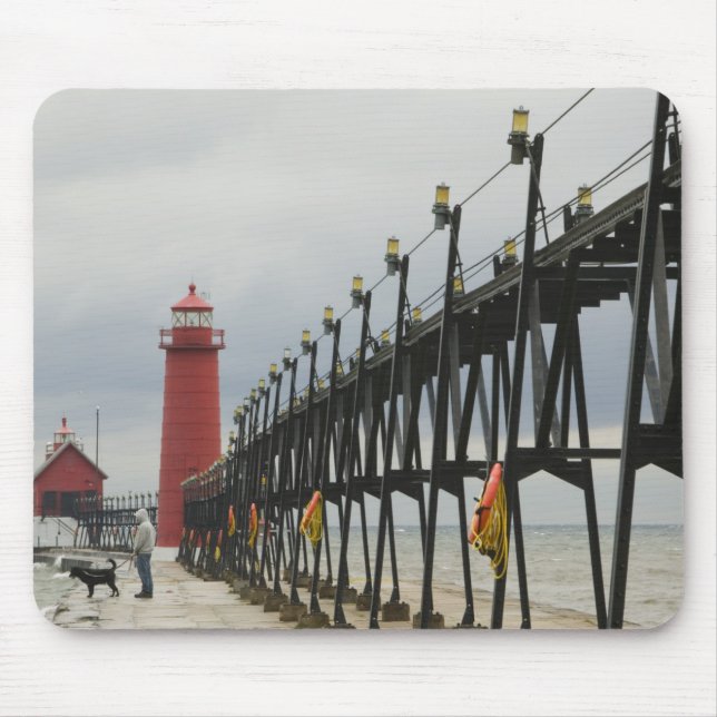 Mousepad EUA, Michigan, Lake Michigan Shore, Grand Haven: (Frente)