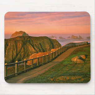 Mousepad EUA, Oregon, Bandon. Rochas vistas da trilha