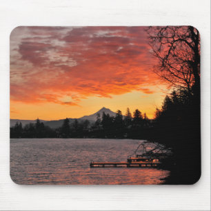 Mousepad EUA, Oregon. Lago Azul E Mt De Chapéu Ao Sol