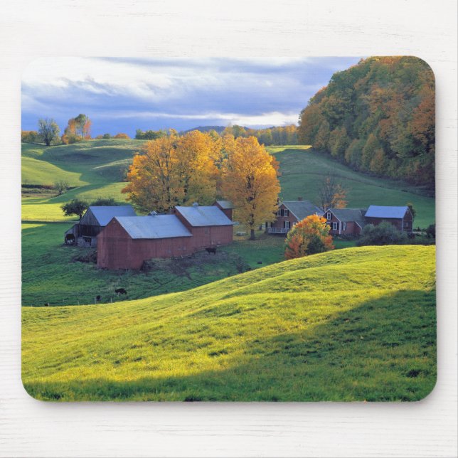 Mousepad EUA, Vermont, fazenda de Jenne. Colinas verdes de (Frente)