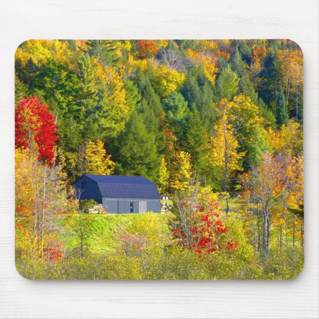Mousepad EUA, Vermont. Folhagem de outono ao longo da rodov (Frente)