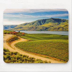 Mousepad EUA, Washington, Lago Chelan. Benson Vineyards