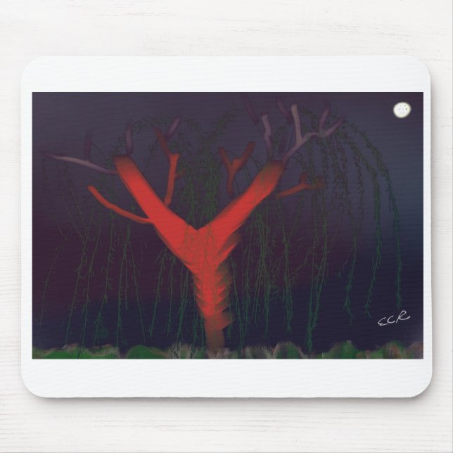 Mousepad Eucalipto Mouse Midnight. Arte impressionista. (Frente)