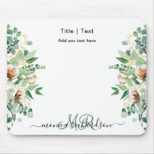 Eucalyptus Floral Greenery Monograma Simples Perso