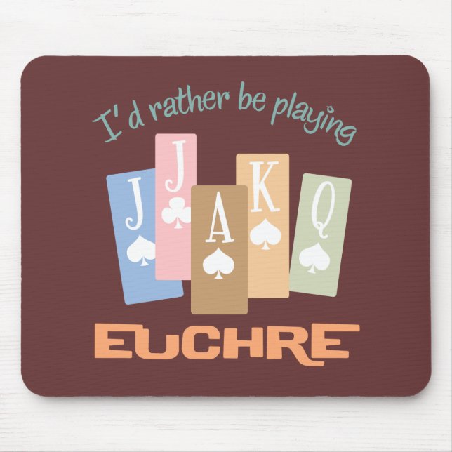Mousepad Euchre retro do jogo da preferencialmente (Frente)