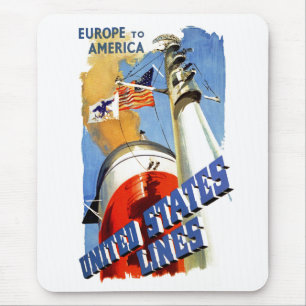 Mousepad Europa às linhas dos Estados Unidos do ~ de