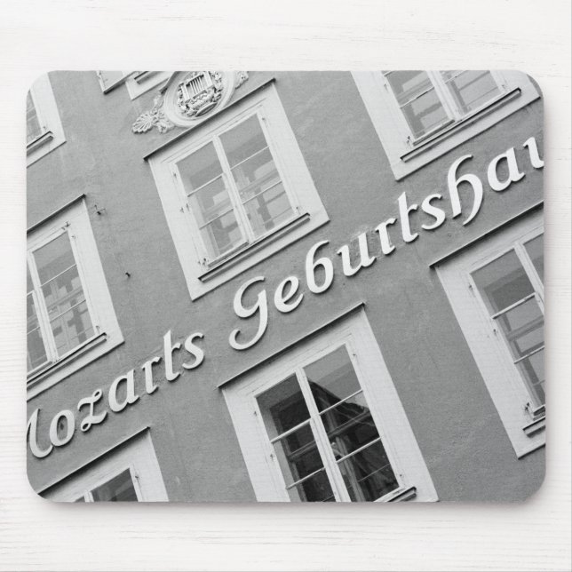 Mousepad Europa, Áustria, Salzburgo. O local de nascimento  (Frente)