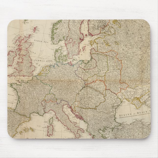 Mousepad Europa composta com mesas estatísticas (Frente)