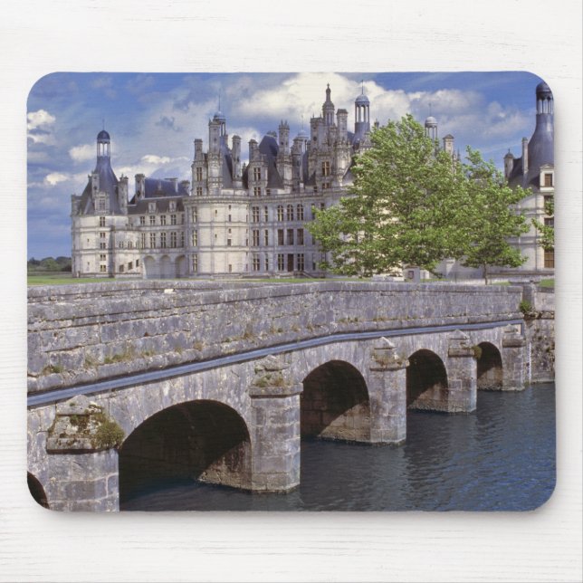 Mousepad Europa, França, Chambord. Uma ponte de pedra (Frente)