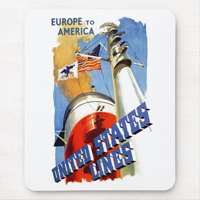 Mousepad Europa para a América - Linhas dos Estados Unidos (Frente)