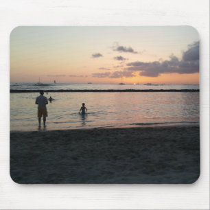 Mousepad Evening Sunset Tropical Beach Waikiki Oahu Hawaii