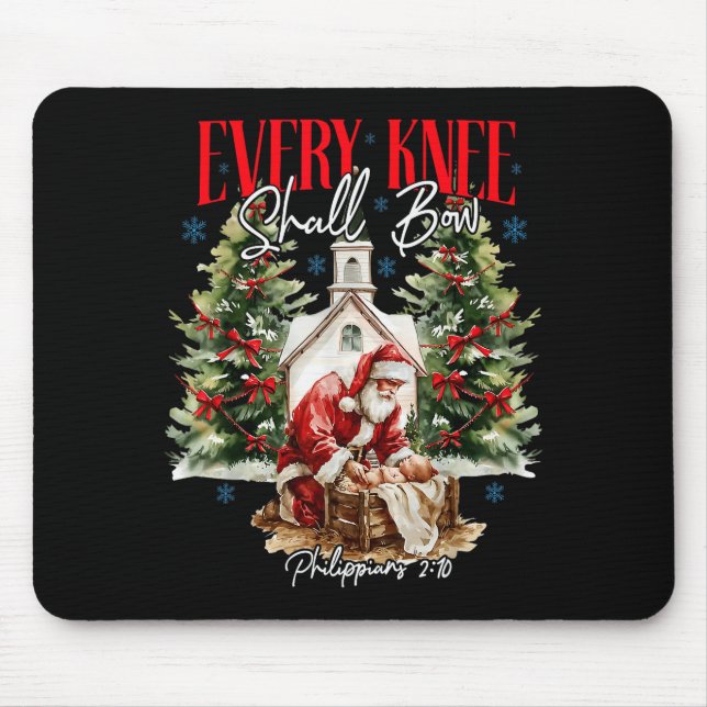 Mousepad Every Knee Shall Bow Christian Jesus Merry Christm (Frente)