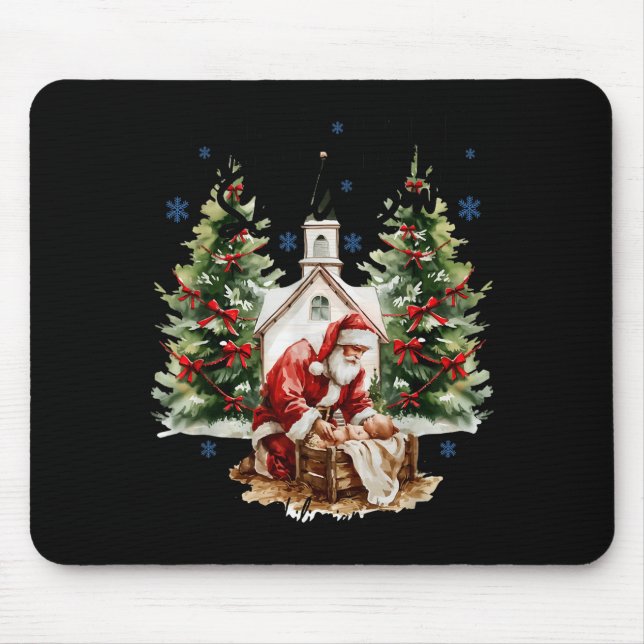 Mousepad Every Knee Shall Bow Religious Christian Santa Chr (Frente)