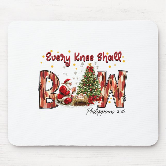 Mousepad Every Knee Shall Bow Santa And Baby Jesus  (Frente)