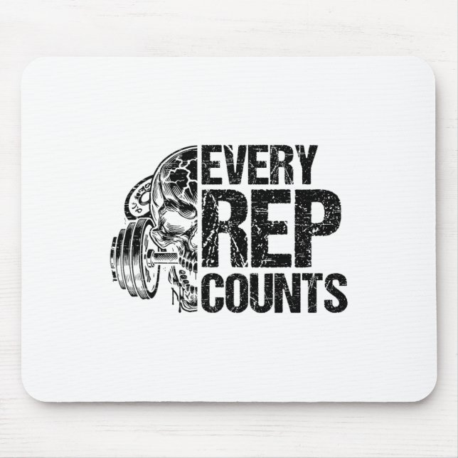 Mousepad Every Rep Counts Weightlifter Bodybuilding Bodybui (Frente)