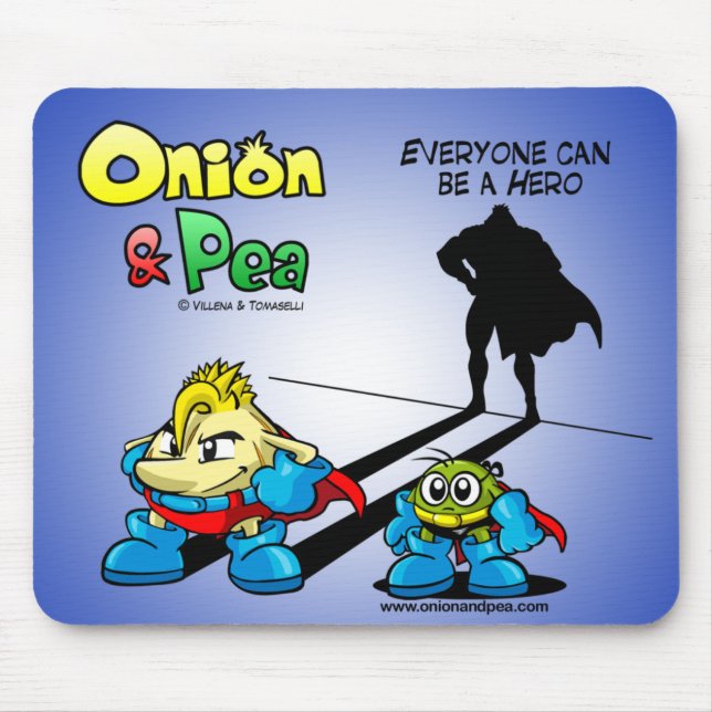 Mousepad Everyone can be a Hero Onion & Pea mousepad. (Frente)