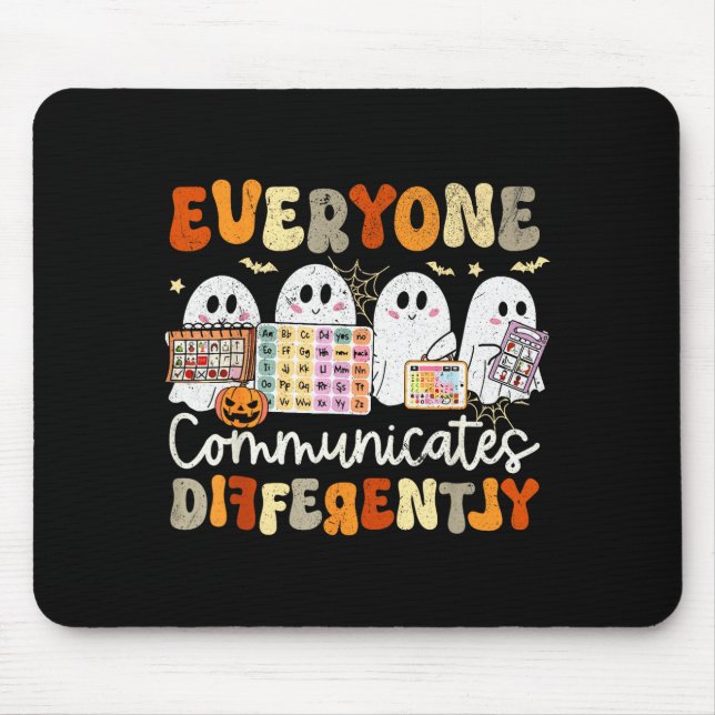 Mousepad Everyone Communicates Differently Halloween Slp Sp (Frente)