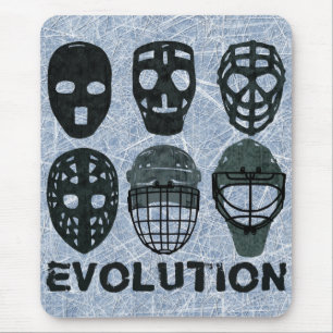 Mousepad Evolução da máscara do Goalie do hóquei