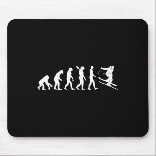 Mousepad Evolução do Esqui Esquiador Engraçado Esqui Freest