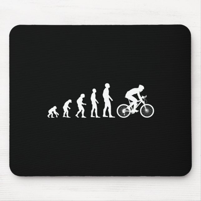 Mousepad Evolution Bike Man Humour Cyclist Funny  (Frente)
