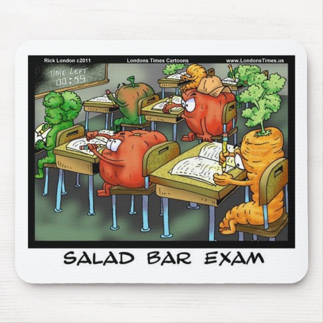 Mousepad Exame de Bar de salada Engraçado Presente Camiseta (Frente)