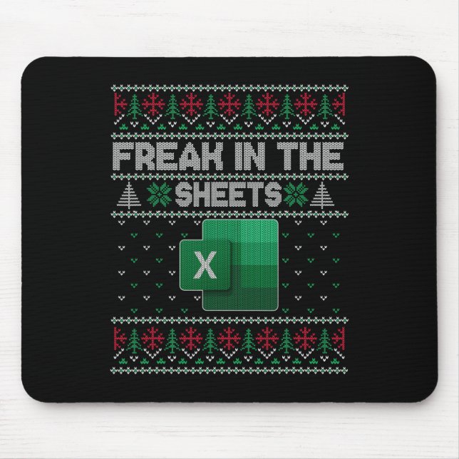 Mousepad Excel Freak In The Sheets Spreadsheet Ugly Sweater (Frente)