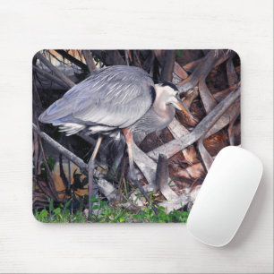 Mousepad Excelente Blue Heron e Palm Tree