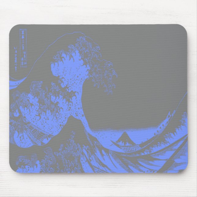 Mousepad Excelente Onda Azul e Cinzas de Seafoam (Frente)