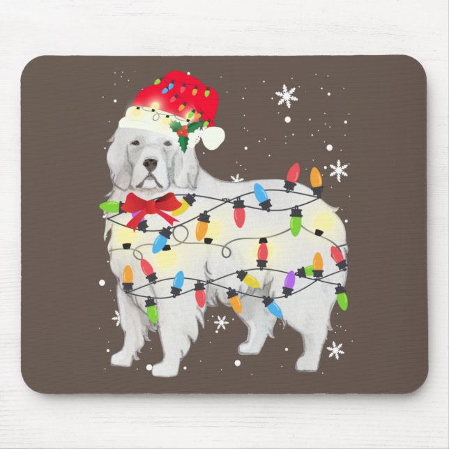 Mousepad Excelente Pirenéus Cachorros Cachorro Natal Luz Xm (Frente)