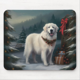 Mousepad Excelente Pirenéus Cão na Neve