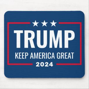 Mousepad Excelente Trump 2024 Keep America - azul vermelho