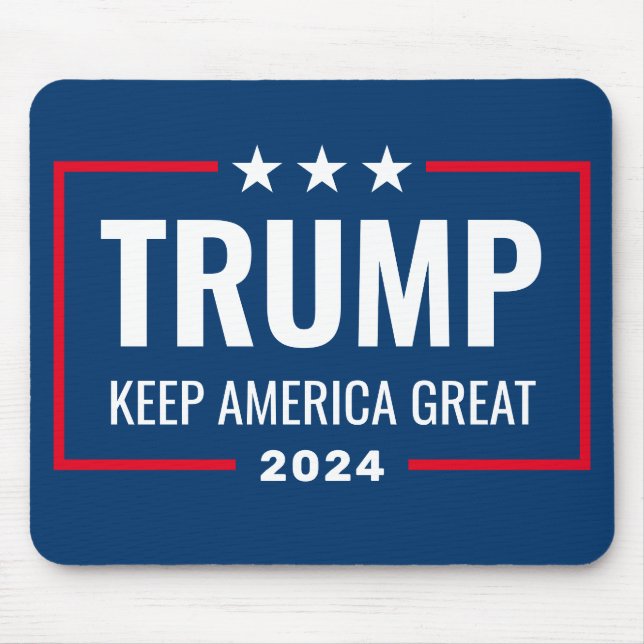 Mousepad Excelente Trump 2024 Keep America - azul vermelho (Frente)