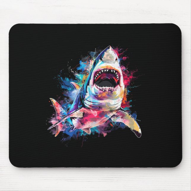 Mousepad Excelente-Tubarão-branco-esguicho-esguicho-pratead (Frente)