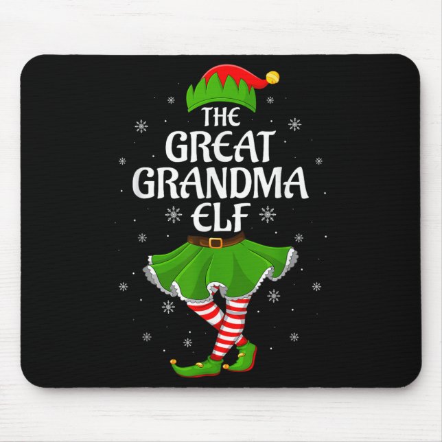 Mousepad Excelente Vovó Elf Famílias de Natal Meninas Mulhe (Frente)