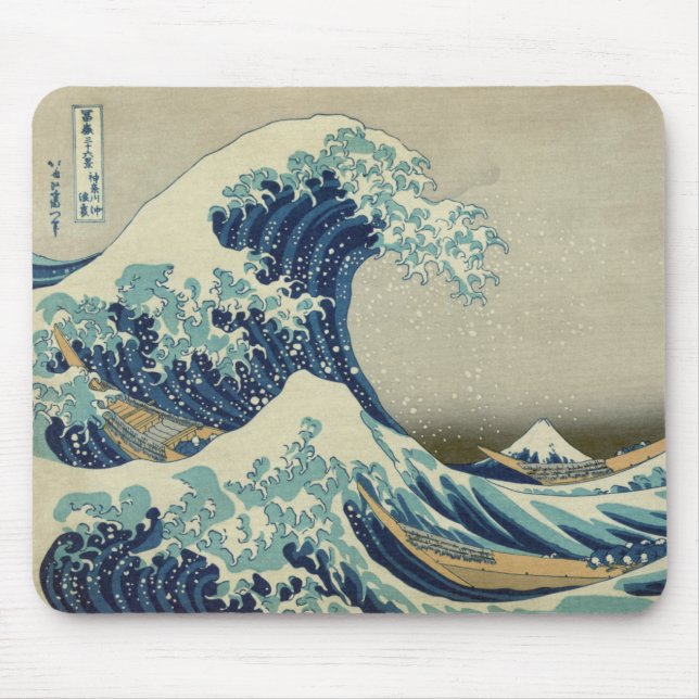 Mousepad "Excelente Wave off Kanagawa", por um rato Hokusai (Frente)