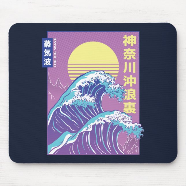 Mousepad Excelente Wave Vaporwave Kanagawa (Frente)
