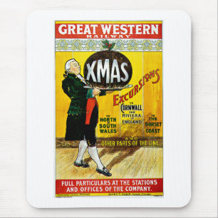 Mousepad Excursões do Xmas da Linha Ferroviária Ocidental