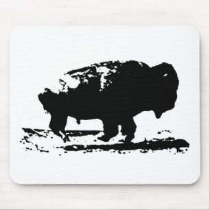 Mousepad Executando Buffalo Bison Pop Art