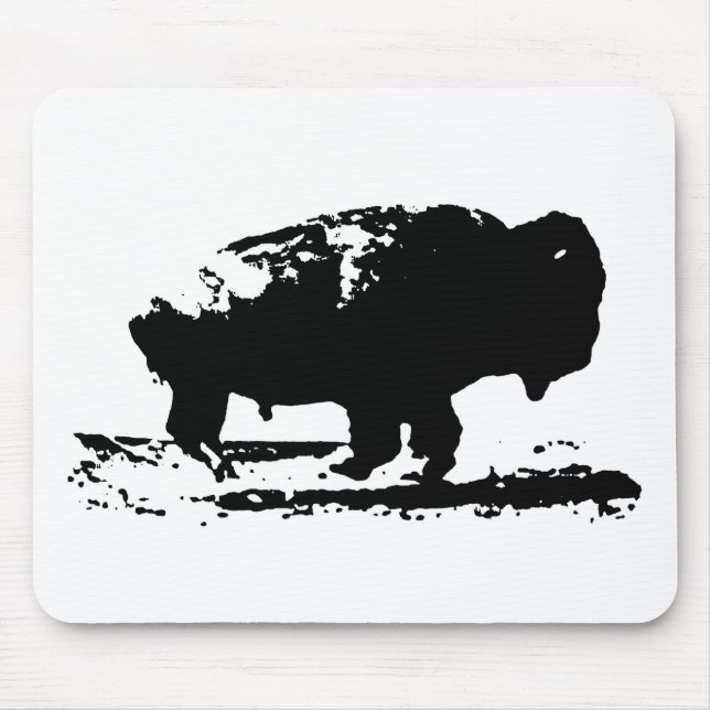 Mousepad Executando Buffalo Bison Pop Art (Frente)
