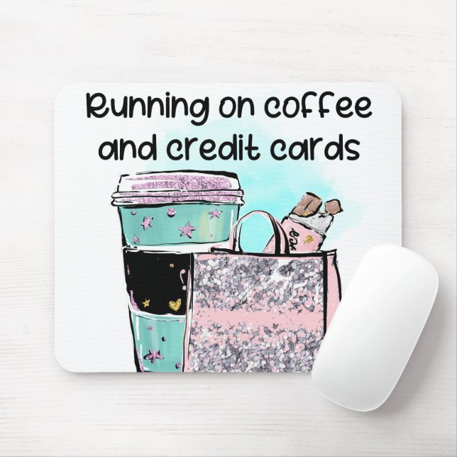 Mousepad Executando em Café e Cartões de Crédito (Com mouse)