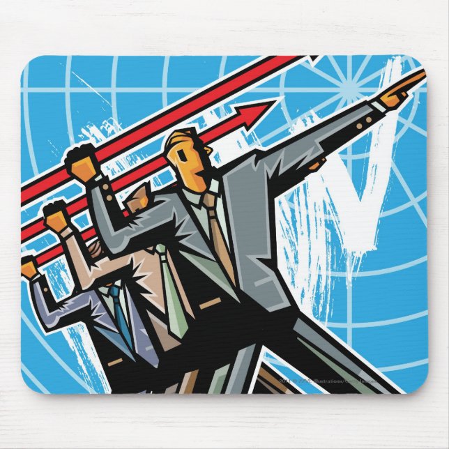 Mousepad Executivos que jogam o sinal da seta (Frente)