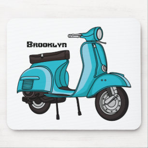 Mousepad Exemplo de desenho animado de motocicleta em forma