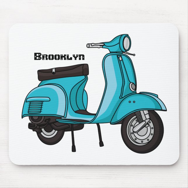 Mousepad Exemplo de desenho animado de motocicleta em forma (Frente)