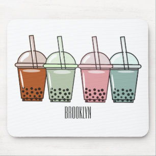 Mousepad Exemplo de desenho animado do chá de bolhas