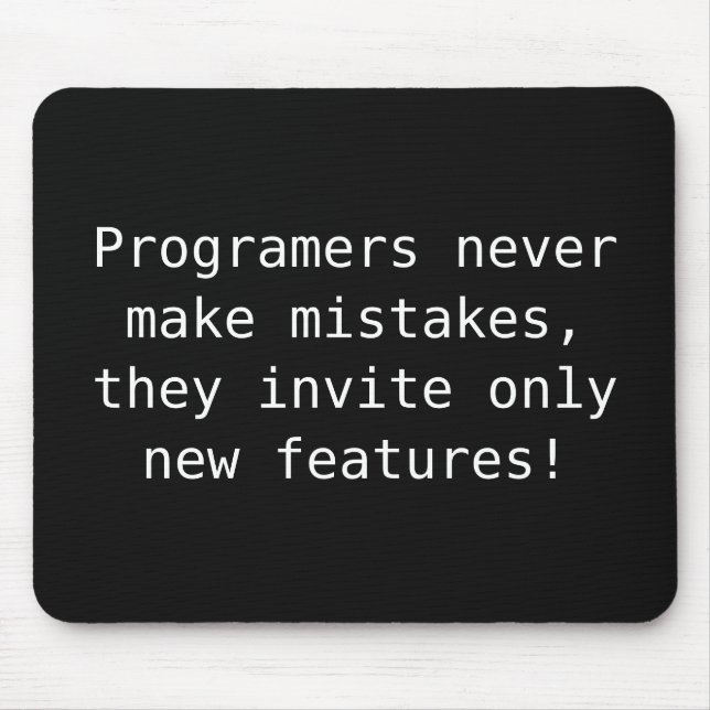 Mousepad EXEMPLO: SÓ COR / preto + seu texto engraçado (Frente)