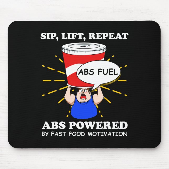Mousepad Exercício Funny Abs Rápido De Comida Gym Workout B (Frente)