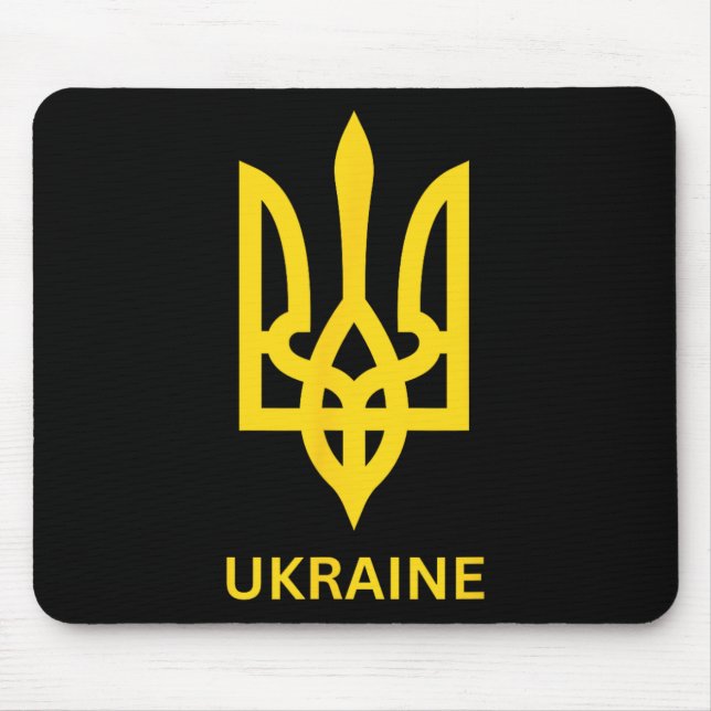 Mousepad Exército da Ucrânia Símbolo do Tridente Ucraniano  (Frente)