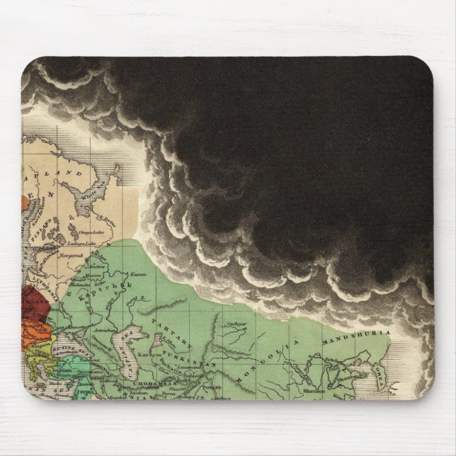 Mousepad Exibindo o Império de Kublai Khan 1294 AD (Frente)